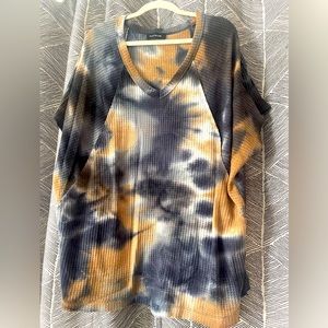 Waffle knit tie dyed top size 3x
